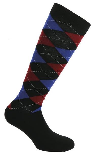 Ratsastussukka Argyle musta/royal blue - Ratsastajan asusteet - 029230 - 1