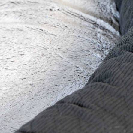 Reunapeti Nova pyöreä harmaa-valkoinen Ozami - Koiran reunalliset pedit - 034190 - 2