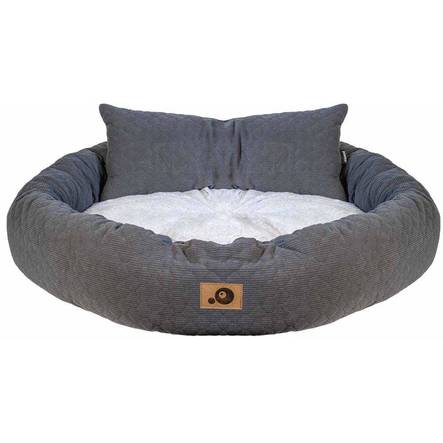 Reunapeti Nova pyöreä harmaa-valkoinen Ozami - Koiran reunalliset pedit - 034190 - 1