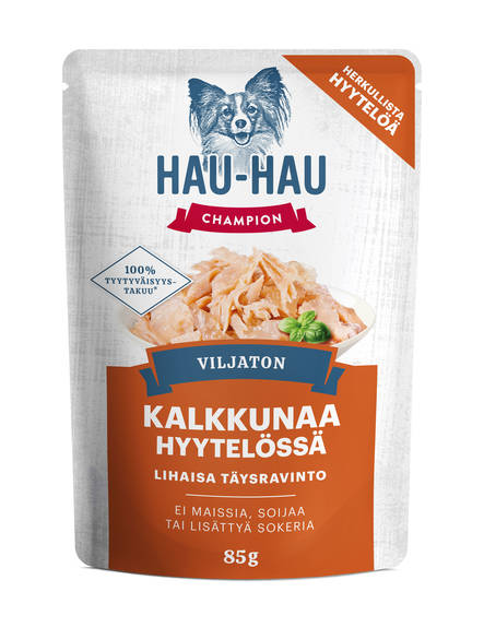 Viljaton kalkkunaa hyytelössä 85g Hau Hau Champion - Koiran säilykkeet aikuisille koirille - 029810 - 1