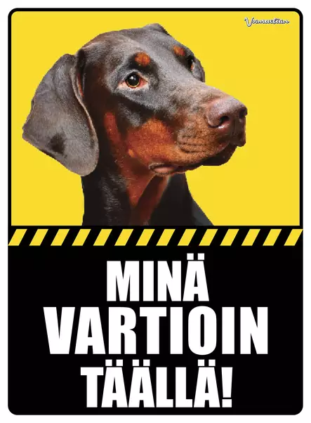Kyltti Minä vartioin täällä! Dobberi pää - Varoitus- ja huomiokyltit - 053400 - 1