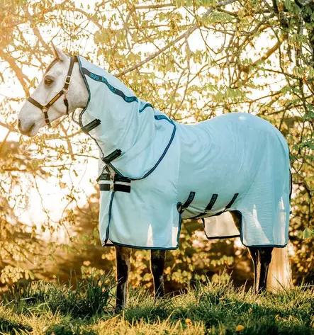 Hyönteisloimi Amigo Bug Buster Plus irrotettavalla kaulakappaleella azure blue/navy & electric blue Horseware - Hevosen hyönteis- ja UV-loimet - 057200 - 1