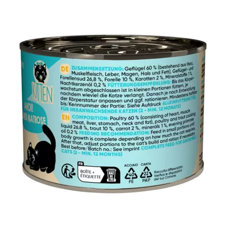 Kitten Siipikarja Taimen Life Stage 200g Lucky Lou - Kissanpennun säilykkeet ja kasvatusruoat - 051100 - 2