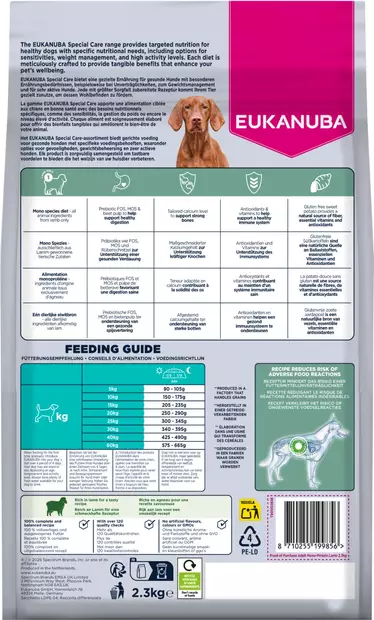 Mono - Protein Lamb Grain Free Special Care Eukanuba - Kuivaruoat pennuille ja kasvatukseen - 057510 - 2