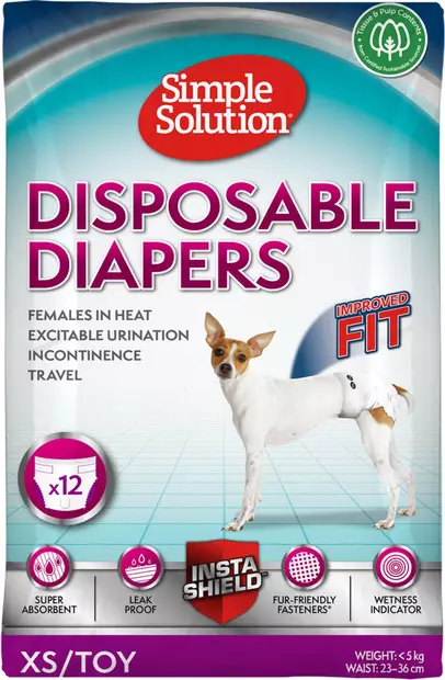 Narttuvaippa kertakäyttöinen Disposable Diapers 12kpl Simple Solution - Juoksuaika- ja pissasuojat - 057530 - 1