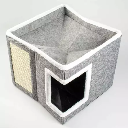 Raapimatalo Gaby 39x39x35cm valko-harmaa Duvo+ - Kissan raapimatynnyrit ja -tornit - 054900 - 2