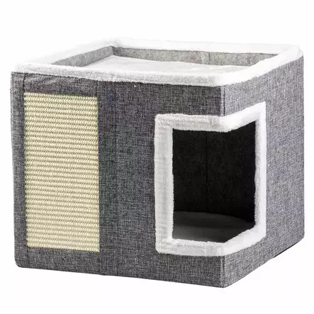 Raapimatalo Gaby 39x39x35cm valko-harmaa Duvo+ - Kissan raapimatynnyrit ja -tornit - 054900 - 1