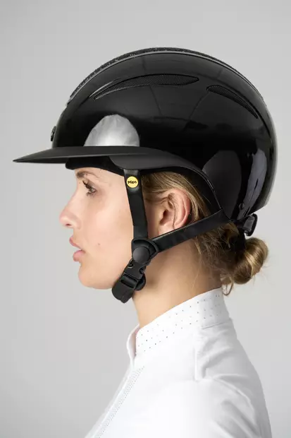 Ratsastuskypärä Guardian M 56-58 glossy - heavy glitter top musta Equipage - Ratsastuskypärät - 057240 - 2
