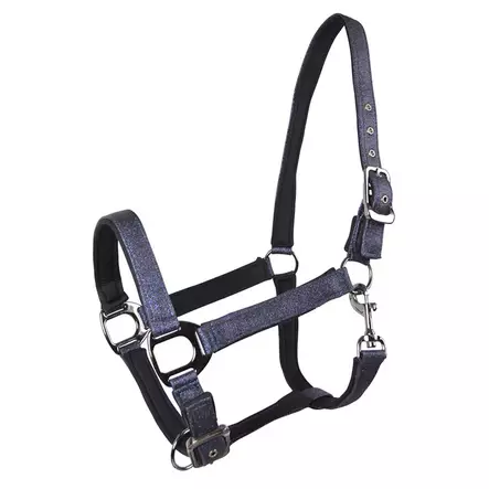 Riimu Tindra kimalteleva neopreenipehmusteilla, sininen Hansbo Sport HS - Hevosen nylonriimut - 056540 - 2