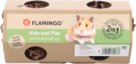 Täytetty puuhaboxi Hopsie Playbox pahvia 20x10x8,5cm Flamingo - Pieneläinten lelut ja puuhasteltavat - 055580 - 2
