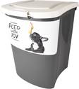 Säilytysastia Pria pyörillä harmaa-valkoinen 38L Flamingo - Koiranruoan säilytys ja annostelu - 035540 - 2
