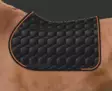 Estehuopa Square Quilt Sheen L musta, oranssi reunanyöri Mattes - Ratsun satulahuovat ja romaanit - 057910 - 1