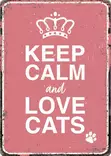 Metallikyltti "Keep Calm and Love Cats" 21x14,8cm Flamingo - Varoitus- ja huomiokyltit - 059350 - 1