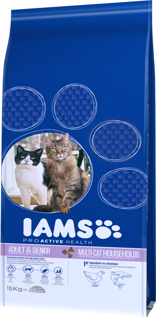 Cat Multicat 15kg Iams - Kissan kuivaruoat aikuisille kissoille - 000310 - 2