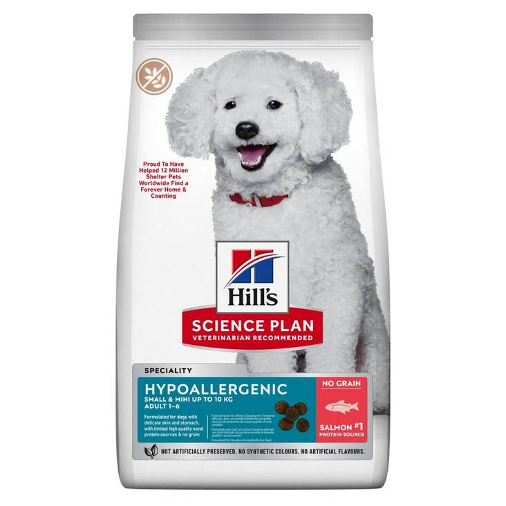 Dog Adult Hypoallergenic Salmon Small & Mini 1,5kg Hills - Koiran kuivaruoat aikuisille koirille - 039480 - 1