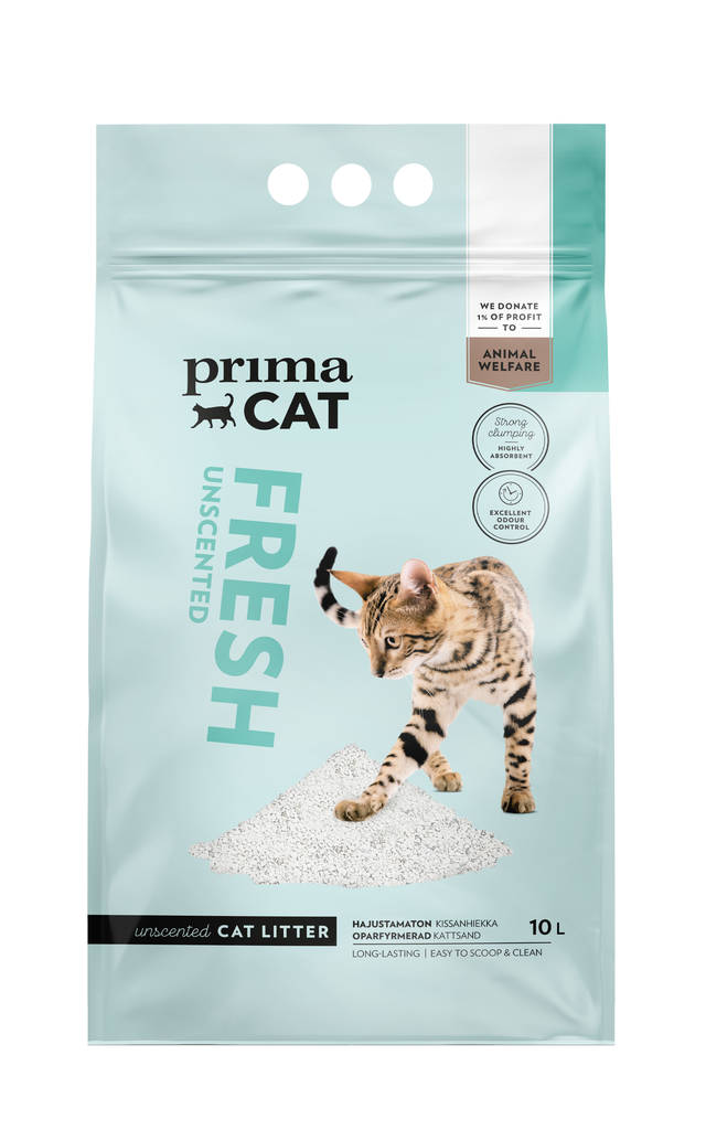 Fresh kissanhiekka Unscented 10L PrimaCat - Kissanhiekat ja hiekan hajusteet - 029910 - 1