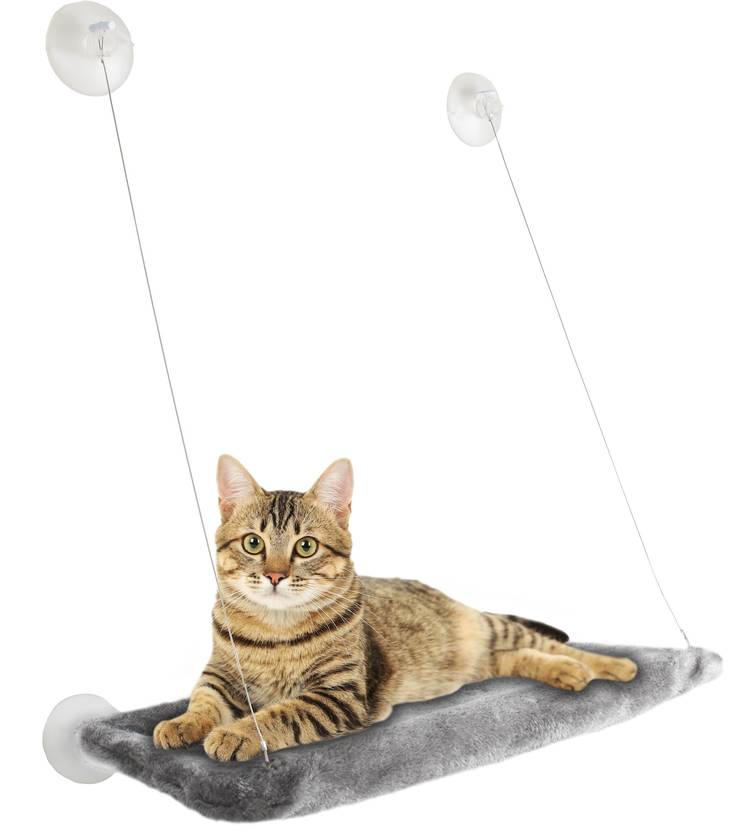 Ikkunapeti Chill 55x32cm harmaa Flamingo - Kissan pesä-, iglu- ja riippupedit - 035250 - 1