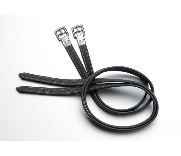 Jalustinhihnat 135cm mustaa nahkaa Prestige - Jalustimet ja -jalustinhihnat  - 032870 - 1