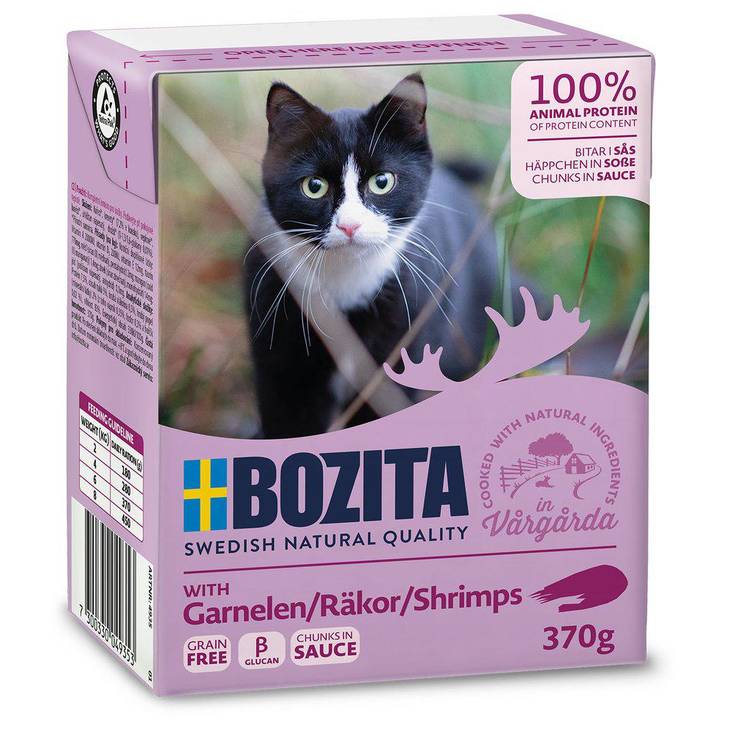 Katkarapu 370g kastike Bozita Cat - Aikuisten kissojen säilykkeet - 004550 - 2