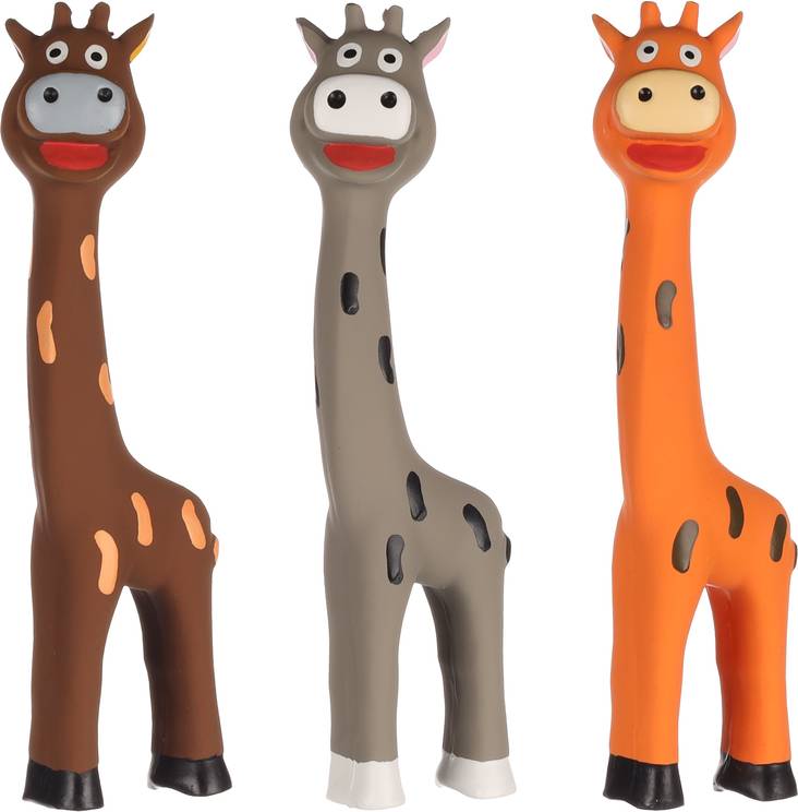 Lateksikirahvi 24cm 3 eri väriä Flamingo - Koiran vinyyli-, latex- ja valolelut - 035200 - 1