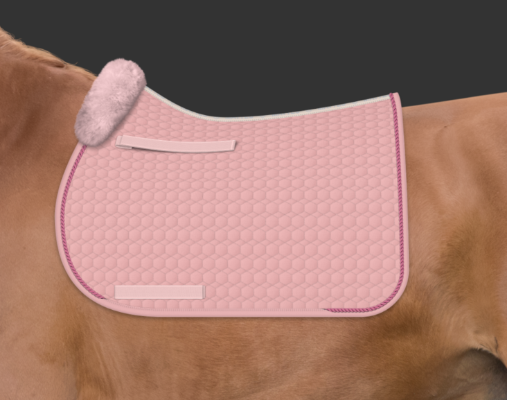 Neliöhuopa S yleismalli Quilt Blush Pink Front wool Rose Mattes - Ratsun satulahuovat ja romaanit - 035570 - 1