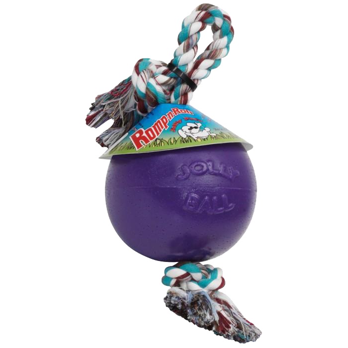 Pallo+köysi Romp-n-Roll 15cm lila Jolly Pets - Koiran pallot ja heittolelut - 035350 - 1