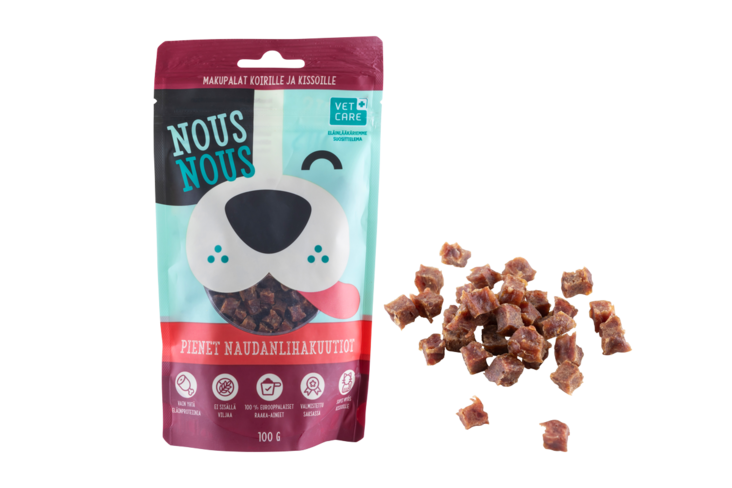 Pienet naudanlihakuutiot 100g NousNous - Koiran herkut ja makupalat - 016250 - 1