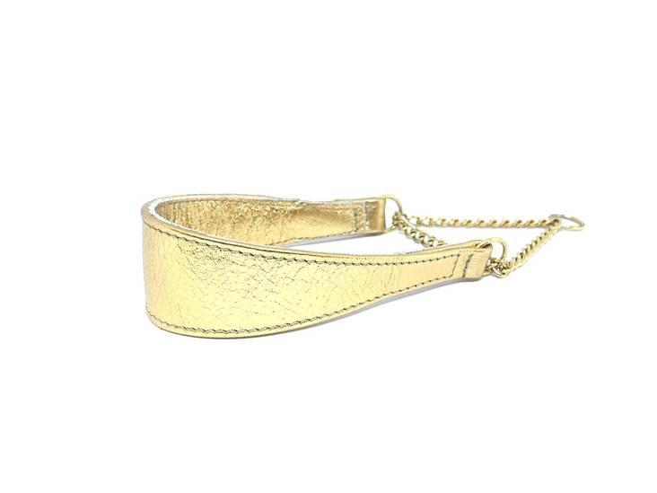 Puolikiristävä nahkapanta kulta eri kokoja Onega - Koiran puolikiristävät pannat - 033370 - 1