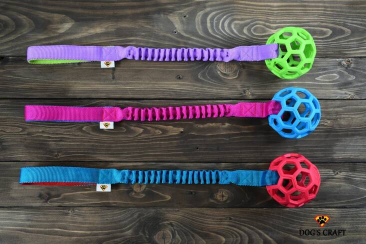 Reikäpallo Hollee Basic joustokahvalla värimix Dog's Craft - Motivointipatukat, -pallot, purutyynyt - 039620 - 1