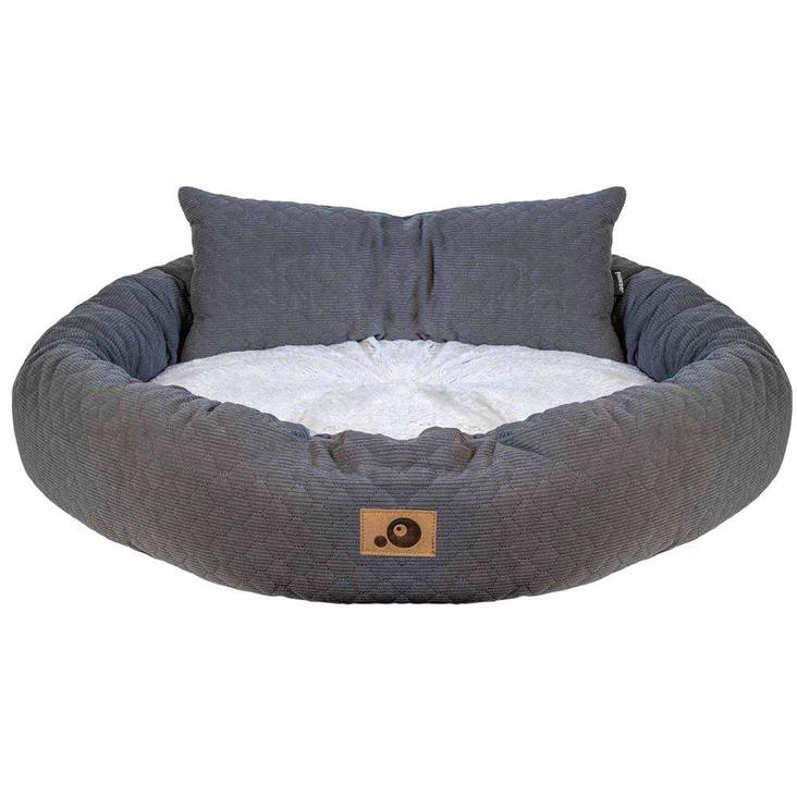 Reunapeti Nova pyöreä harmaa-valkoinen Ozami - Koiran reunalliset pedit - 034190 - 1