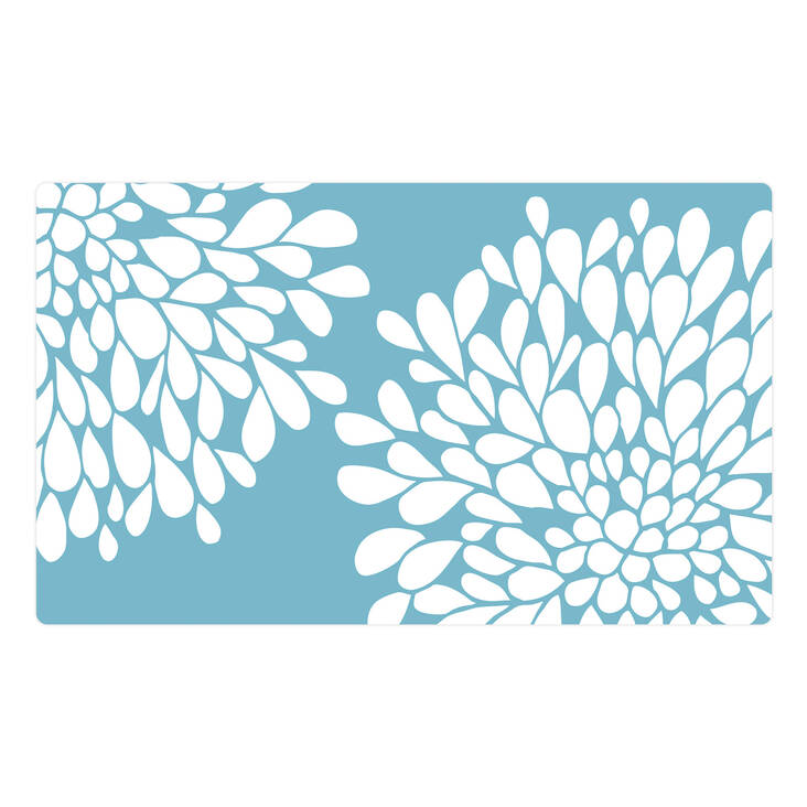 Ruokailualusta Kukat vaaleansini-valkoinen 51x30cm Drymate - Koiran ruokinta-alustat - 039610 - 1