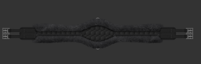 Satulavyö Anatomic Long Girth, quilt musta, villa grafiitti Mattes - Ratsun satulavyöt - 034380 - 1