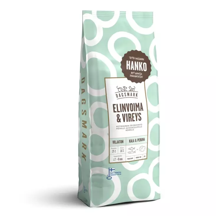 ELINVOIMA & VIREYS kala viljaton 2kg Dagsmark - Koiran kuivaruoat aikuisille koirille - 051930 - 1