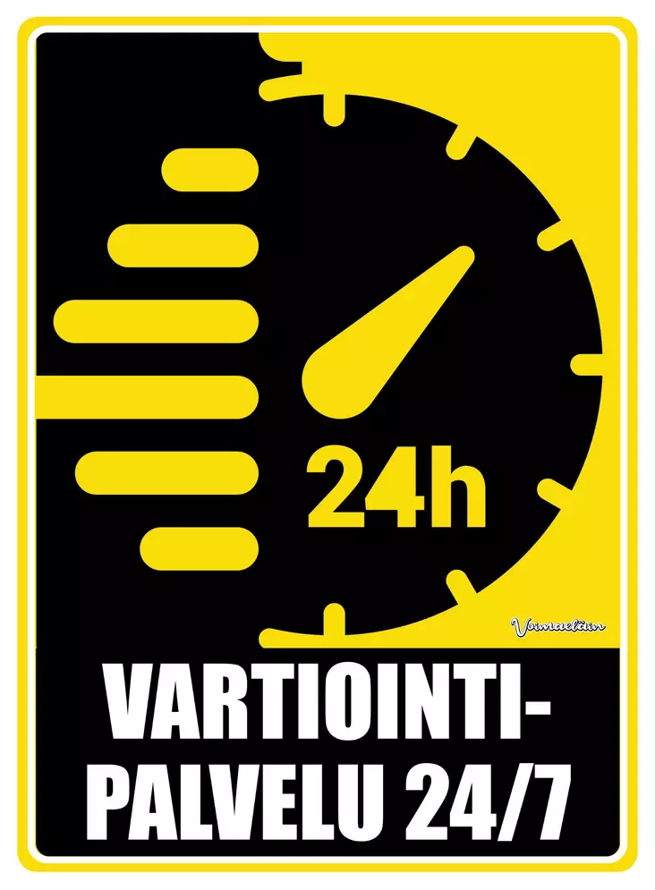 Kyltti Vartiointipalvelu 24/7 - Varoitus- ja huomiokyltit - 053580 - 1
