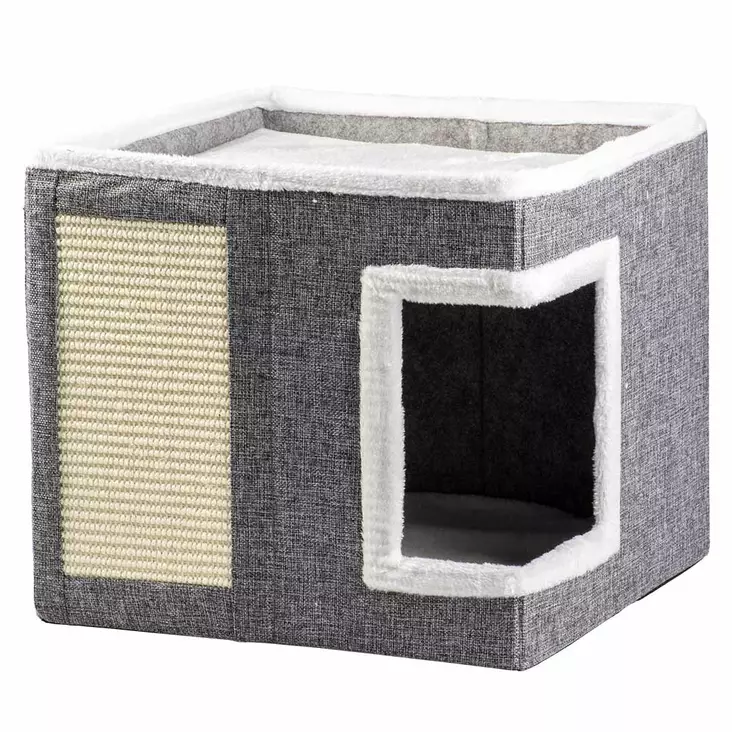 Raapimatalo Gaby 39x39x35cm valko-harmaa Duvo+ - Kissan raapimatynnyrit ja -tornit - 054900 - 1