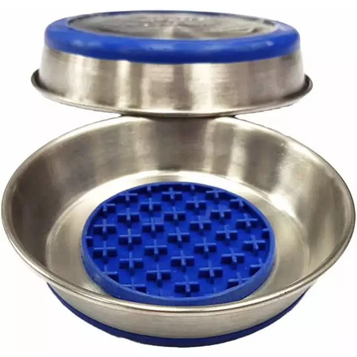 Metallikuppi Slowfeeder sininen OZami - Koiran metallikupit ja telineet - 057130 - 1