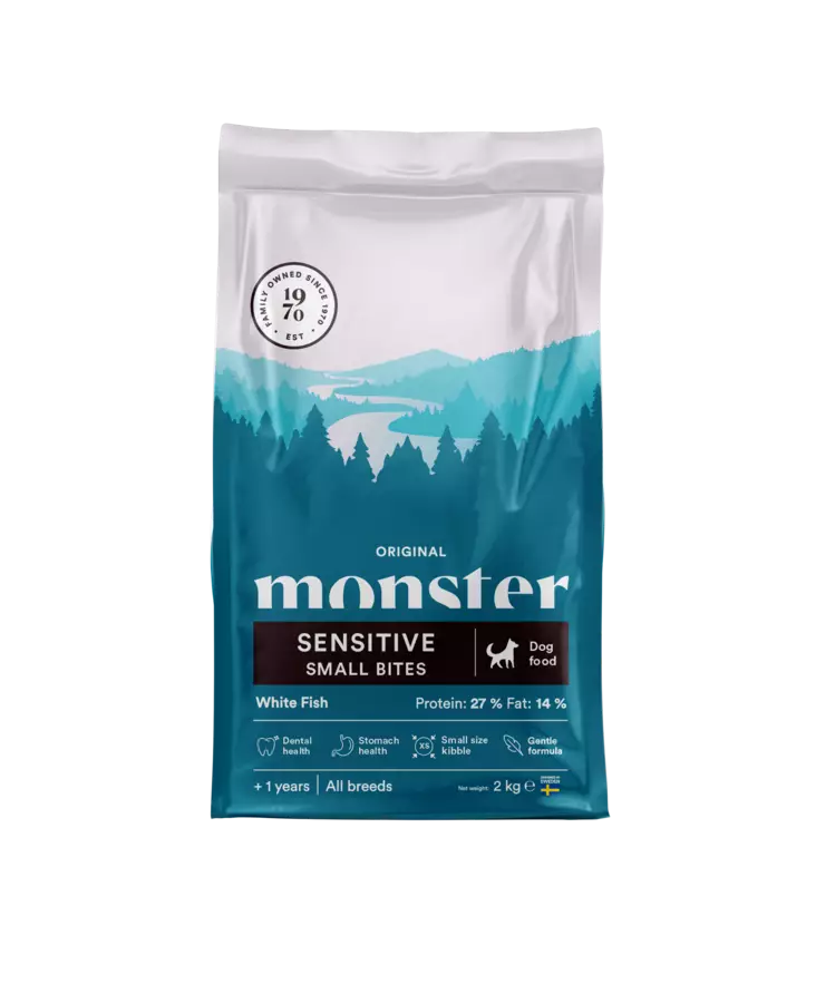 Adult Small breed Sensitive White Fish monster - Koiran kuivaruoat aikuisille koirille - 048360 - 1