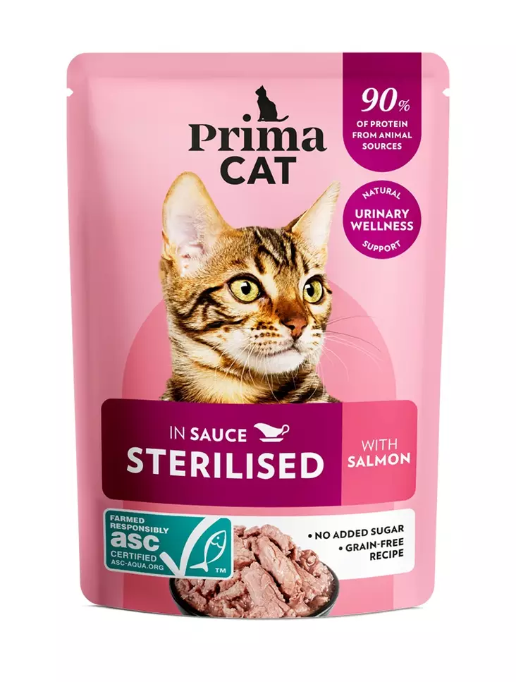 Classic lohta steriloiduille kissoille 85g pss kastike Prima Cat - Aikuisten kissojen säilykkeet - 038460 - 3