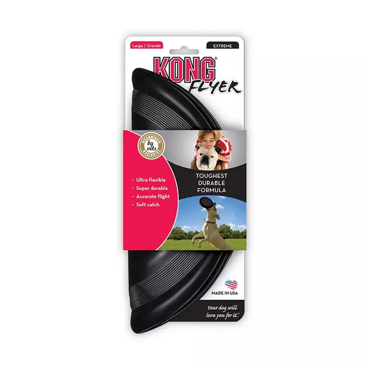 Frisbee Extreme Flyer 26cm musta KONG - Koiran pallot ja heittolelut - 041680 - 1