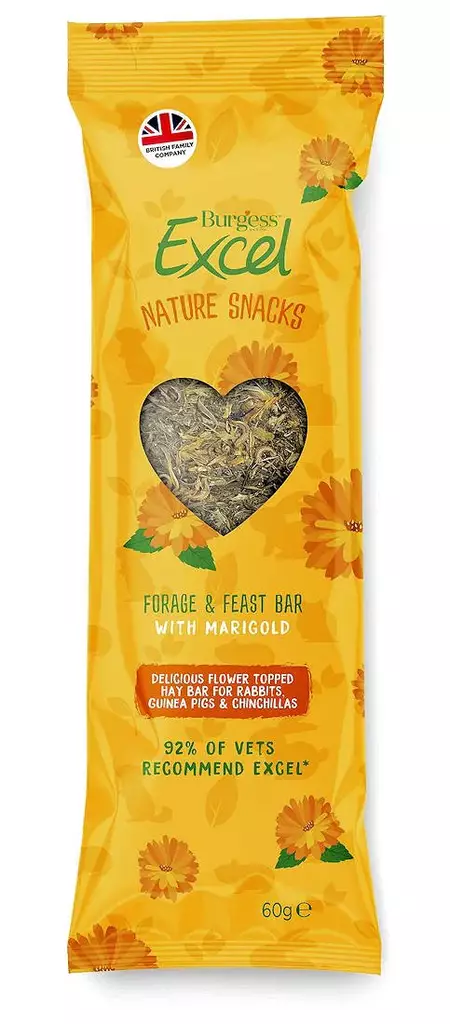 Heinäpatukka Hay Bar with Marigold 60g Burgess - Pieneläinten heinät ja korsirehut - 052720 - 1