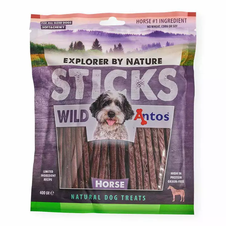 Hevosenlihatikku 400g Wild Sticks Antos - Koiran herkut ja makupalat - 047890 - 1