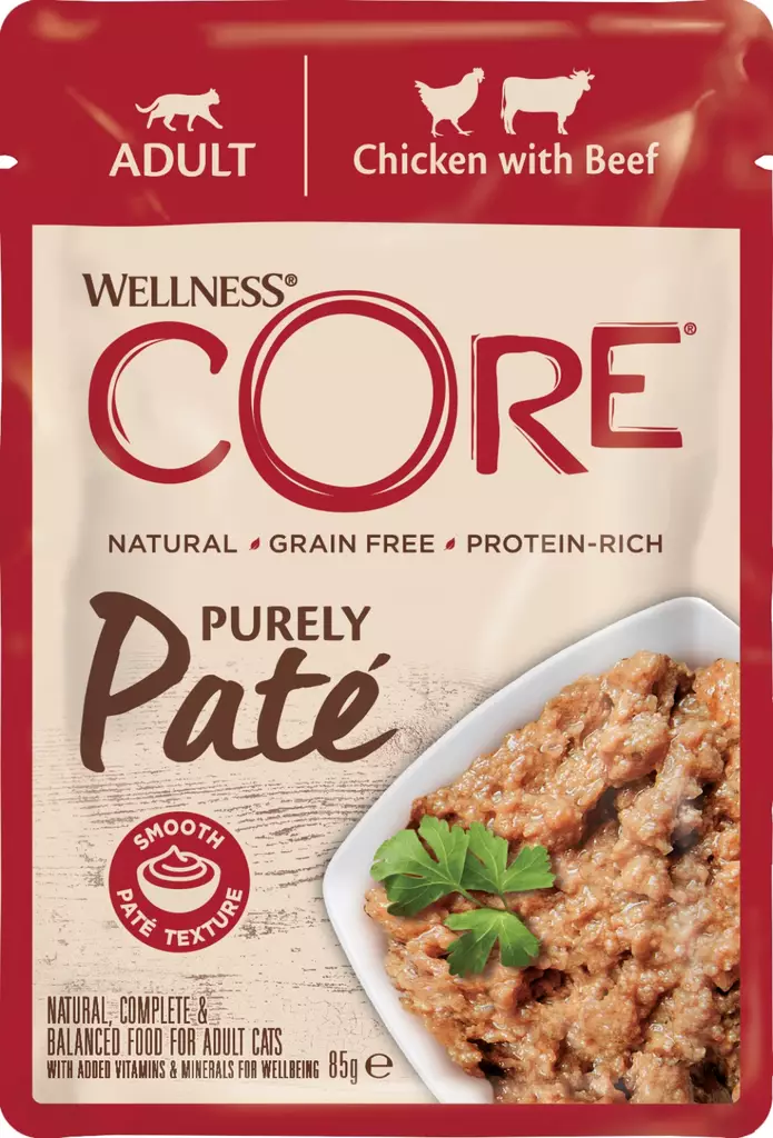 Kana & Nauta 85g Purely Pate CORE - Aikuisten kissojen säilykkeet - 055010 - 1