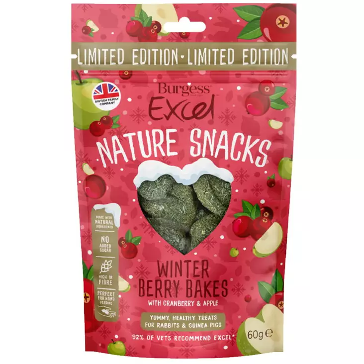 Heinäherkku Winter Berry Bakes 60g Excel Burgess - Pieneläinten herkut ja namipalat - 052740 - 1
