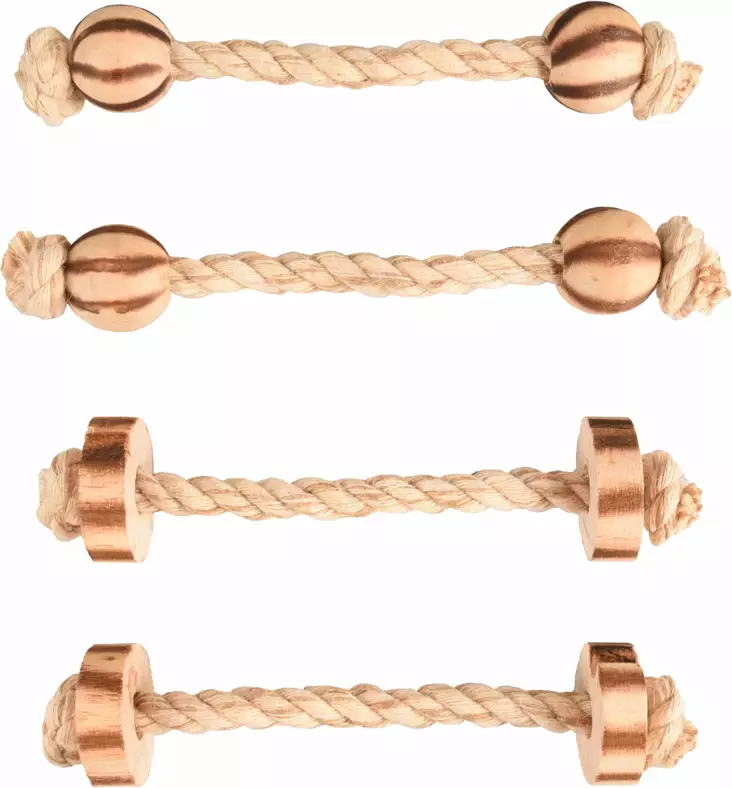 Sisalnaru BBQ Beads & Cord puuhelmillä 15cm 4kpl Flamingo - Pieneläinten lelut ja puuhasteltavat - 055480 - 1