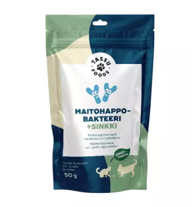 Maitohappobakteeri + sinkki 50g Tassu Foods - Koiran lisäravinteet - 052630 - 1