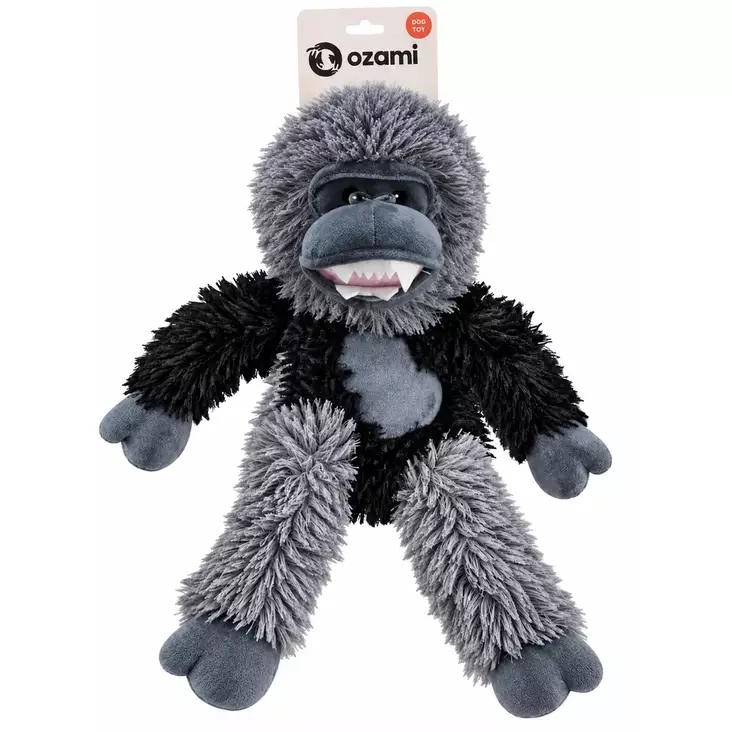 Pehmogorilla köydellä 18x12x64cm harmaa Ozami - Koiran pehmolelut - 060180 - 1