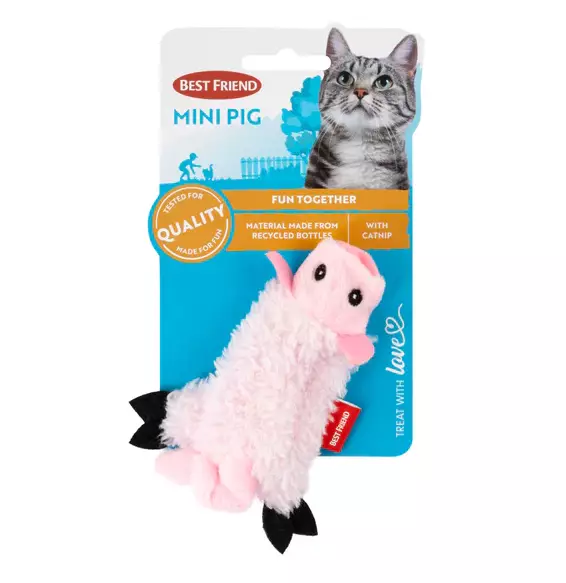 Pehmopossu Mini Pig kissanmintulla 10cm Best Friend - Kissan pehmolelut - 050400 - 1
