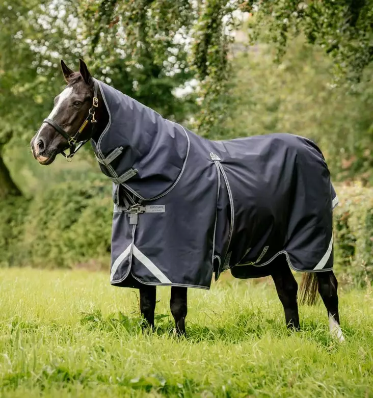 Rambo Optimo Plus Bundle ulkoloimi 0g + linerloimi 200g navy-thunderstorm-grey & silver Horseware - Hevosen kevyttoppaloimet ulkoiluun - 055380 - 1