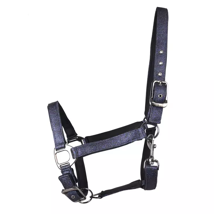 Riimu Tindra kimalteleva neopreenipehmusteilla, sininen Hansbo Sport HS - Hevosen nylonriimut - 056540 - 1