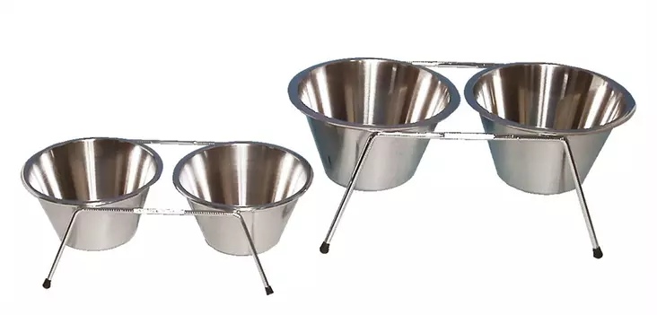 Ruokabaari Lexi 2x0,8/1L 10cm ei kuppia - Koiran metallikupit ja telineet - 012850 - 1